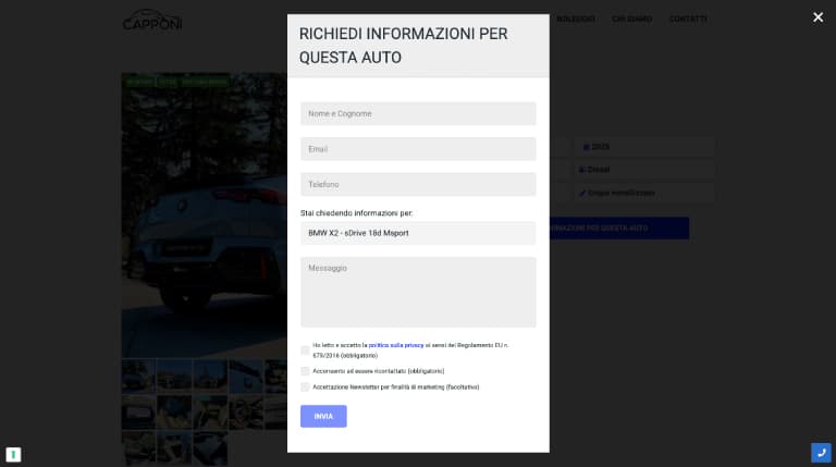 Capponi Auto case history richiesta info prodotto