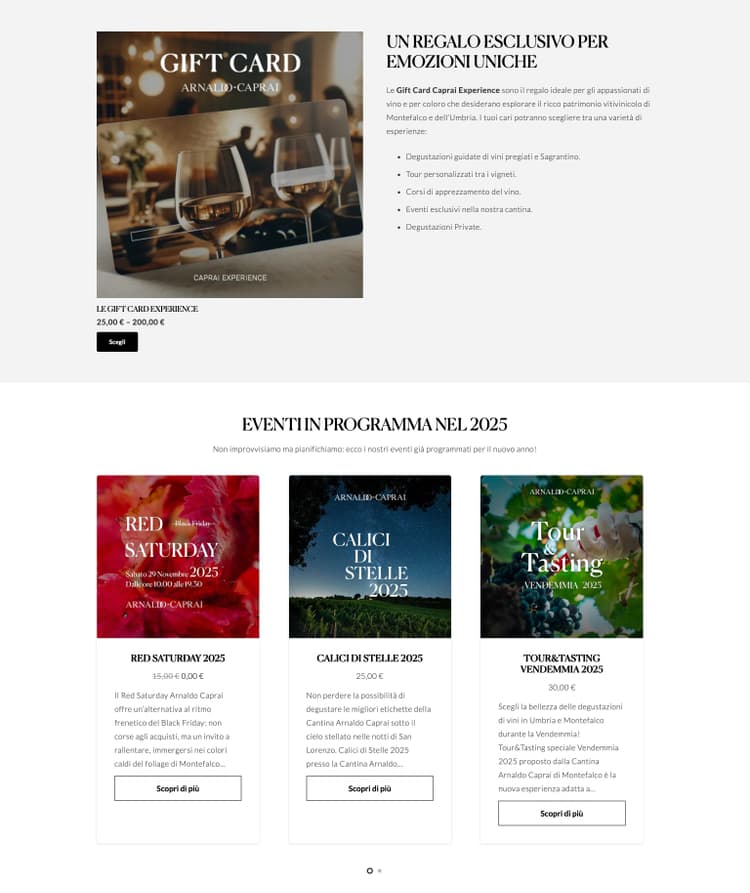 Arnaldo Caprai case history homepage desktop