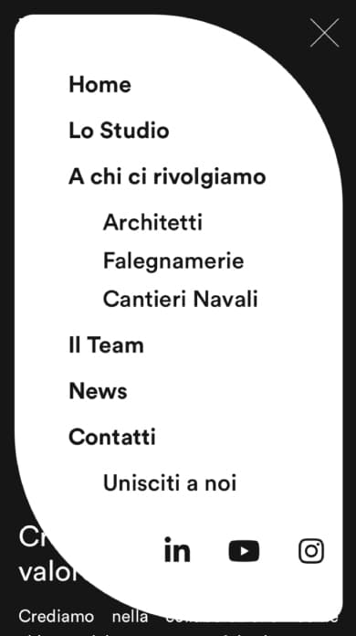 Pad Project case history menu mobile