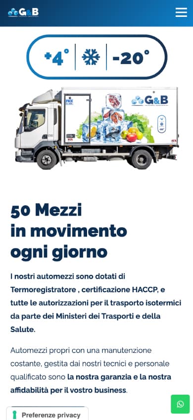 Comunicativi G&B Trasporti Refrigerati Case History Mobile