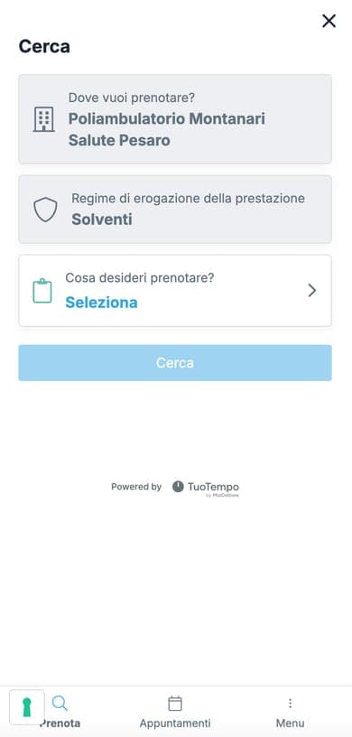 Gruppo Montanari Salute case history prenotazione online da mobile